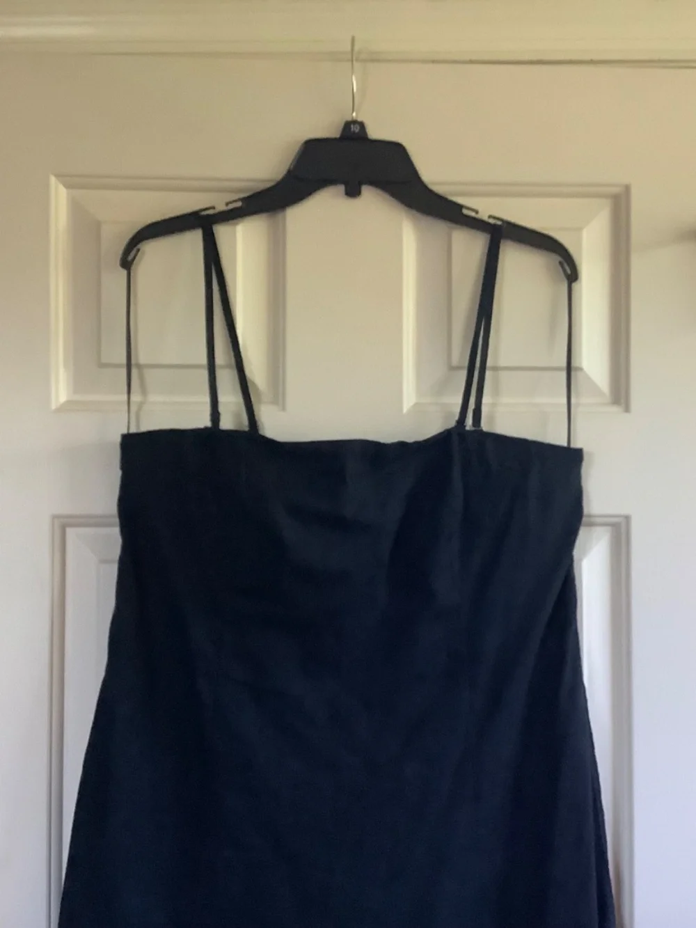 Abercrombie & Fitch Linen Blend Maxi Dress Detachable Straps & Pockets Black SZL
